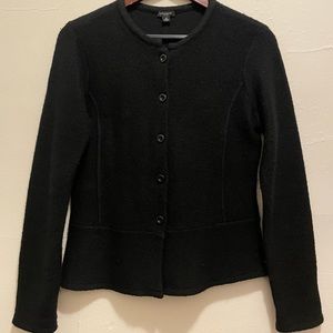 Anne Taylor medium black 100% wool cardigan sweater